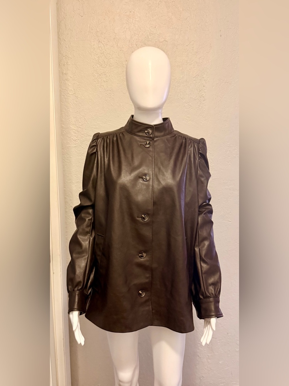 H&M Faux Leather Jacket Women's Brown